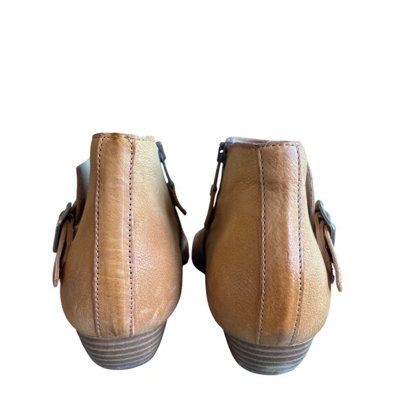 Miz Mooz Leather Cut Out Ankle Sandals Zip Wheat Tan Size‎ 39 8.5-9 Boho Current - Picture 4 of 12